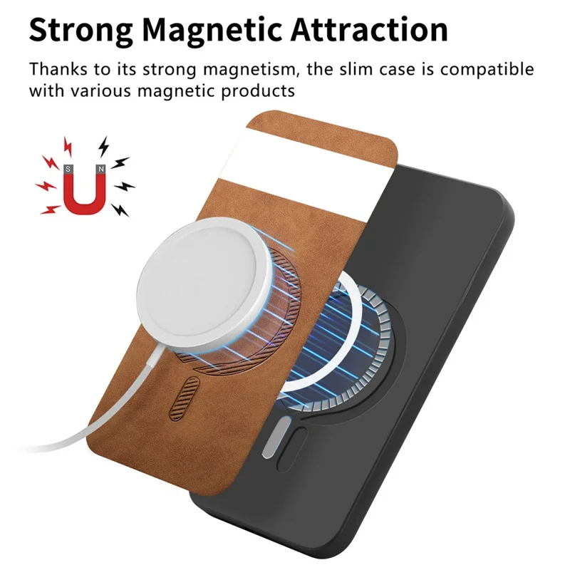 For Google Pixel 8 Pro Leather Back Case Magnetic Case Skin-touch Phone Cover - Yellow