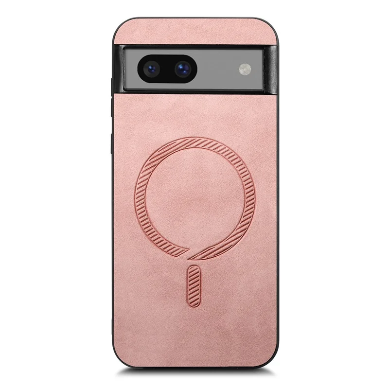 For Google Pixel 7a Leather Back Magnetic Case Skin-touch Phone Cover - Pink