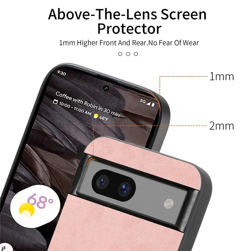 For Google Pixel 7a Leather Back Magnetic Case Skin-touch Phone Cover - Yellow