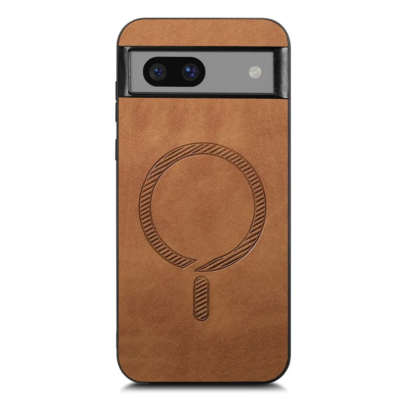 For Google Pixel 7 5G Leather Back Magnetic Case Skin-touch Phone Cover - Brown