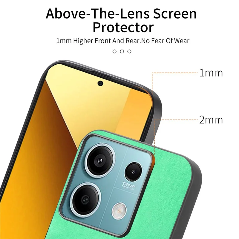 Para Xiaomi Redmi Note 13 5G Capa de Couro Traseira Compatível com MagSafe Capa de Telefone Touch-Skin - Verde