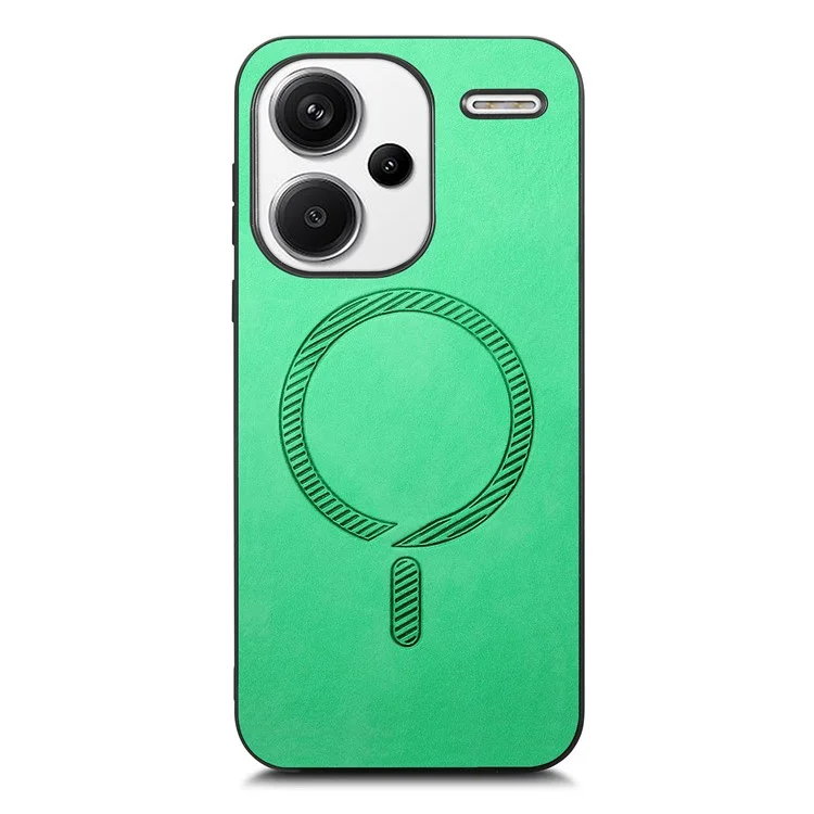 Pour Xiaomi Redmi Note 13 Pro+ 5G Étui en cuir pour le dos Compatible avec MagSafe Étui de téléphone Peau-Toucher - Vert