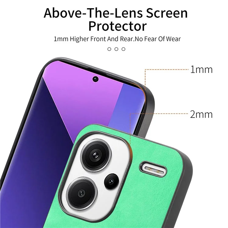 Pour Xiaomi Redmi Note 13 Pro+ 5G Étui en cuir pour le dos Compatible avec MagSafe Étui de téléphone Peau-Toucher - Vert