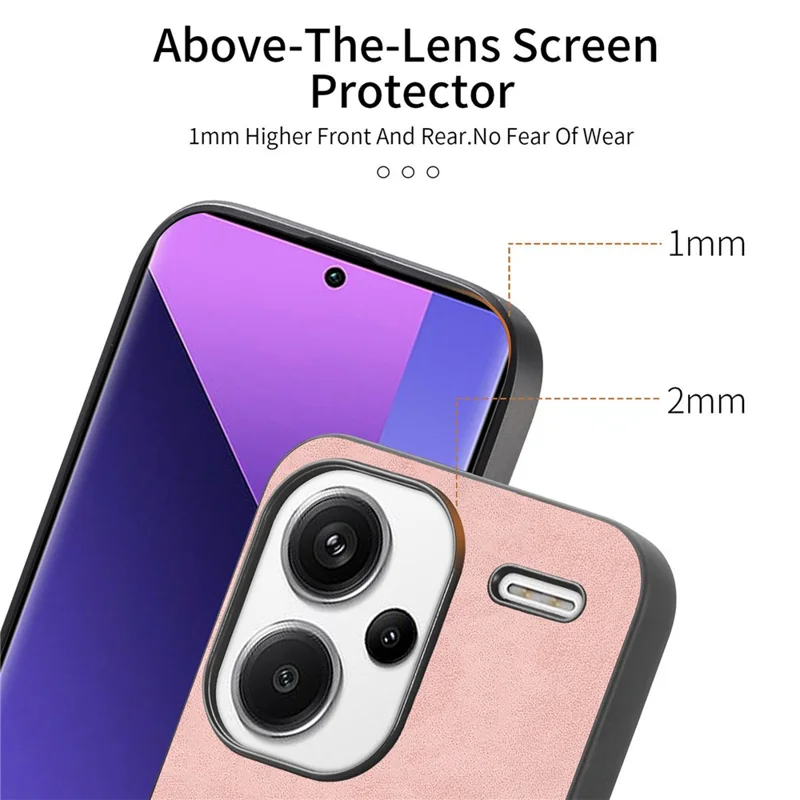 For Xiaomi Redmi Note 13 Pro+ 5G Leather Back Magnetic Case Skin-touch Phone Cover - Black