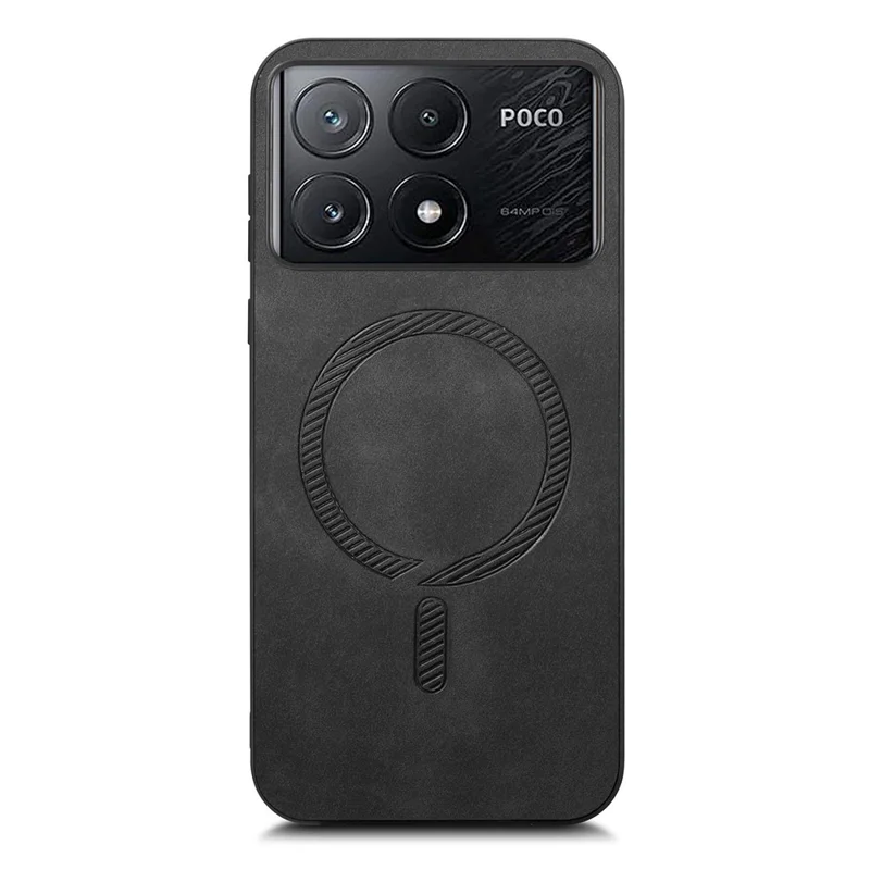 For Xiaomi Poco X6 Pro 5G  /  Redmi K70E 5G Leather Back Magnetic Case Skin-touch Phone Cover - Black