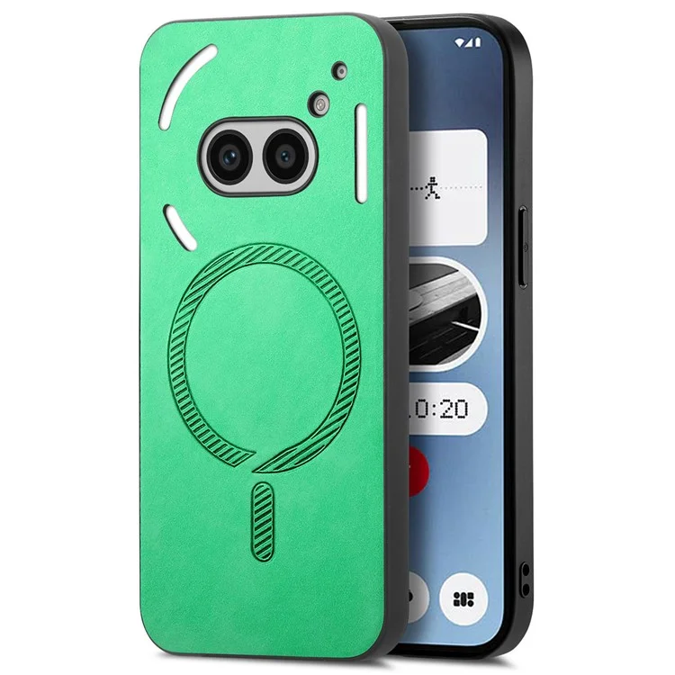 Pour Nothing Phone (2a) Plus / Phone (2a) Étui Dos en Cuir Compatible avec MagSafe Coque de Téléphone Peau-Contact - Vert