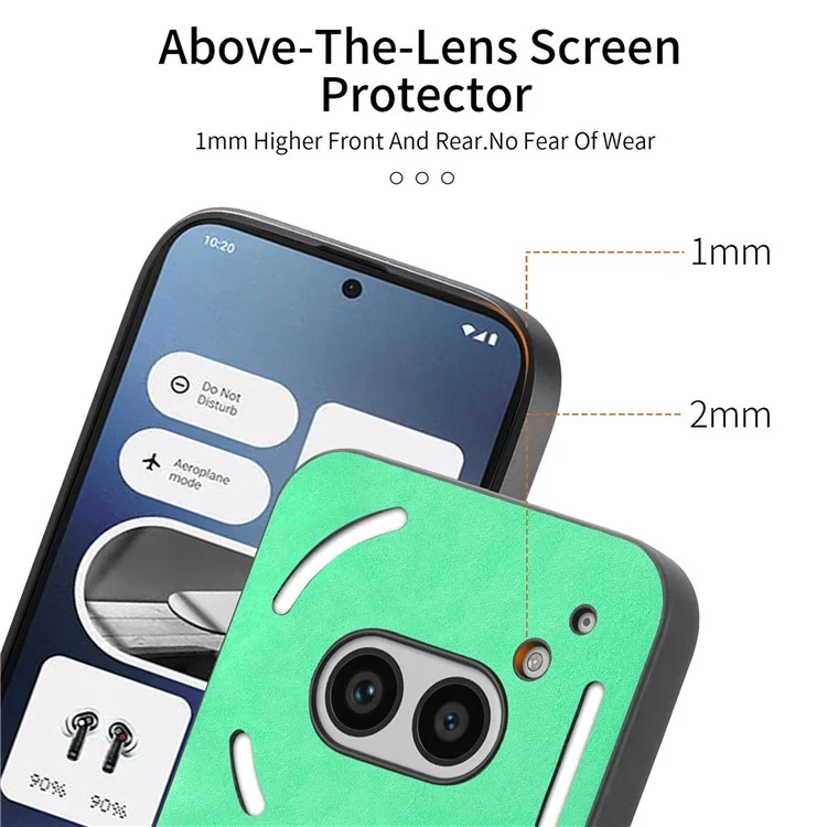 Pour Nothing Phone (2a) Plus / Phone (2a) Étui Dos en Cuir Compatible avec MagSafe Coque de Téléphone Peau-Contact - Vert