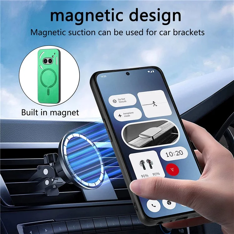 Pour Nothing Phone (2a) Plus / Phone (2a) Étui Dos en Cuir Compatible avec MagSafe Coque de Téléphone Peau-Contact - Vert