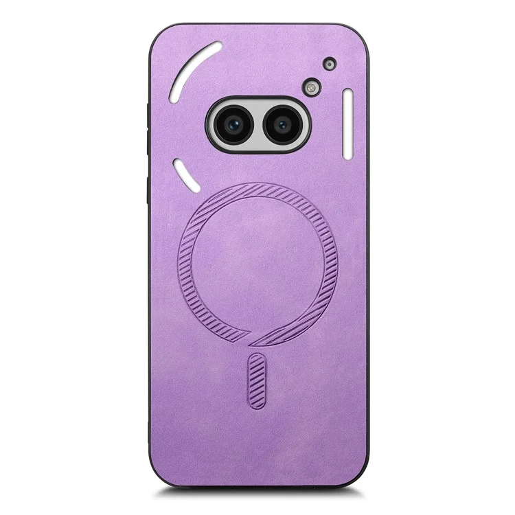 For Nothing Phone (2a) Plus / Phone (2a) Leather Back Case Compatible with MagSafe Skin-Touch Phone Cover - Purple