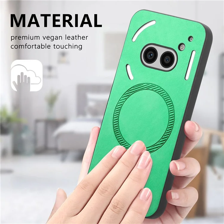 For Nothing Phone (2a) Plus / Phone (2a) Leather Back Case Compatible with MagSafe Skin-Touch Phone Cover - Purple