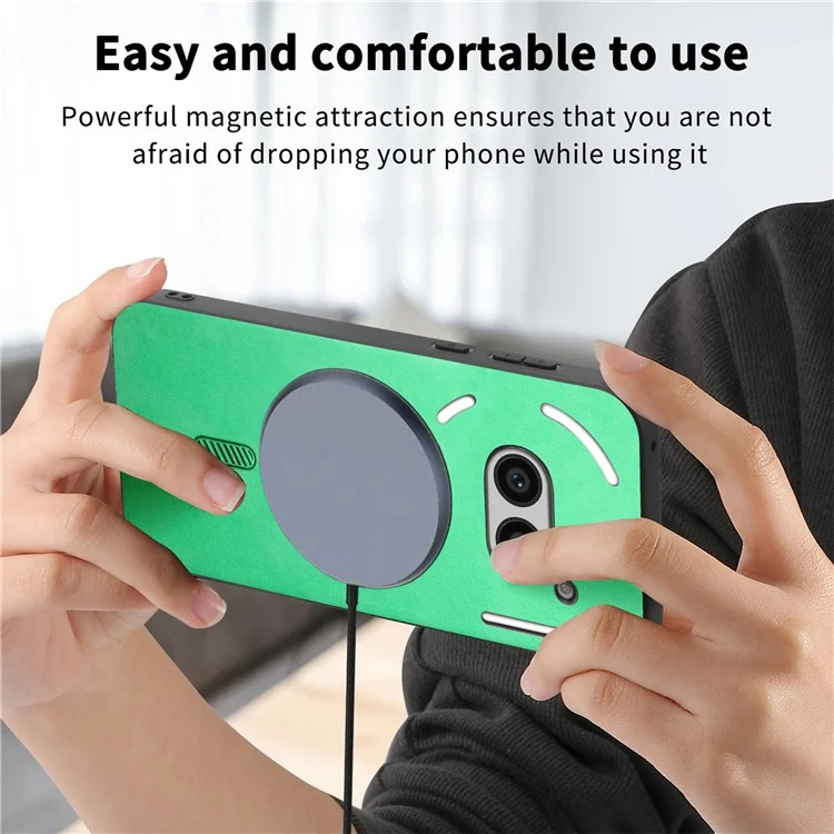 For Nothing Phone (2a) Plus / Phone (2a) Leather Back Case Compatible with MagSafe Skin-Touch Phone Cover - Purple