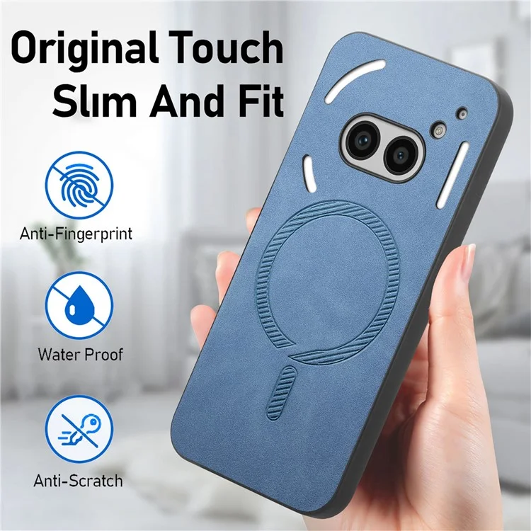 For Nothing Phone (2a) Plus / Phone (2a) Leather Back Case Compatible with MagSafe Skin-Touch Phone Cover - Purple