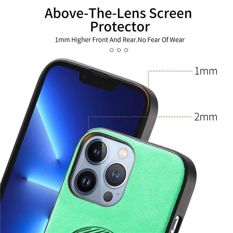 Para iPhone 13 Pro Max Capa de Couro Traseira Compatível com MagSafe Capa de Telefone Toque na Pele - Verde