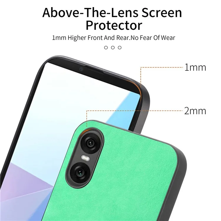 For Sony Xperia 10 VI Leather Back Case Compatible with MagSafe Skin-Touch Phone Cover - Green
