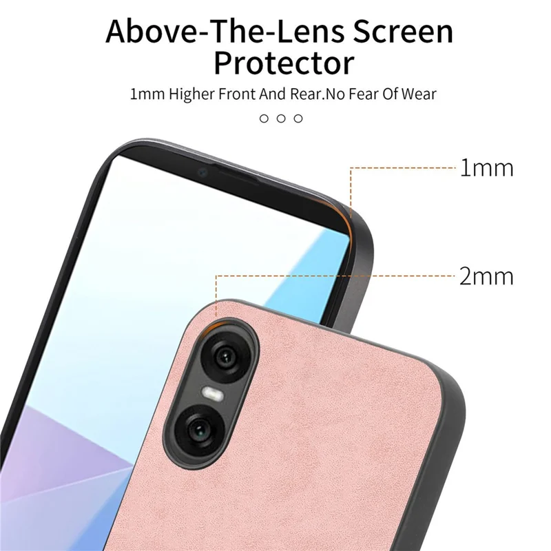 For Sony Xperia 10 VI Leather Back Case Compatible with MagSafe Skin-touch Phone Cover - Black