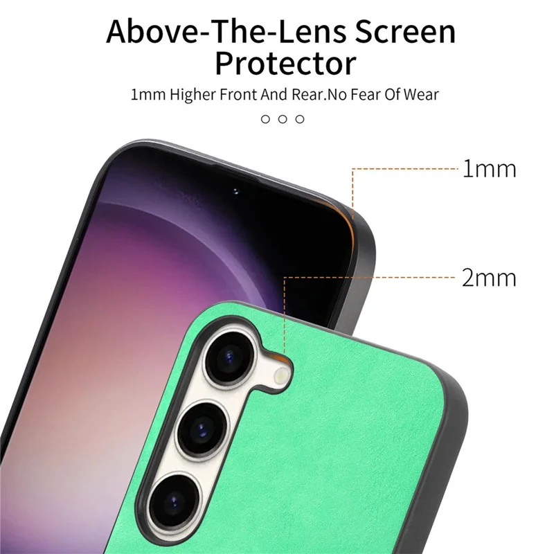 For Samsung Galaxy S23 Leather Back Magnetic Case Skin-Touch Phone Cover - Green