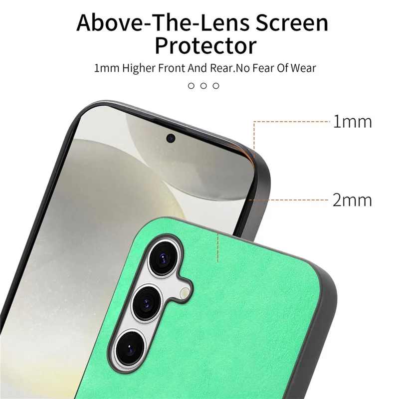 For Samsung Galaxy S24+ Leather Back Magnetic Case Skin-Touch Phone Cover - Green