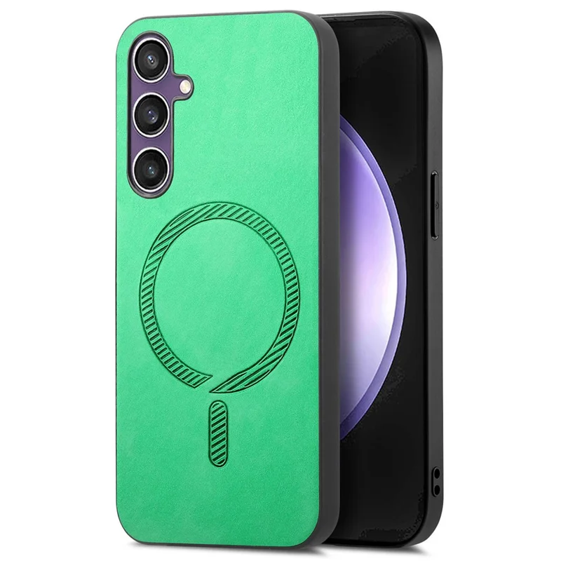 Per Samsung Galaxy S23 FE Custodia in Pelle Posteriore Compatibile con MagSafe Skin-Touch Cover Telefonica - Verde