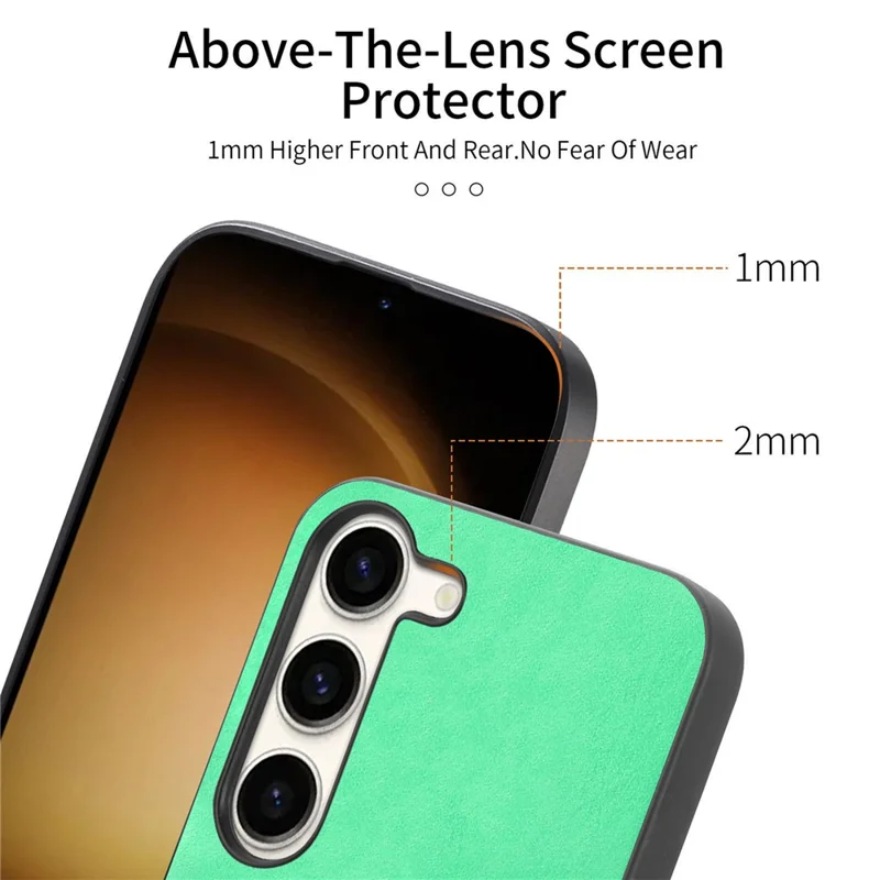 For Samsung Galaxy S23+ Leather Back Magnetic Case Skin-Touch Phone Cover - Green