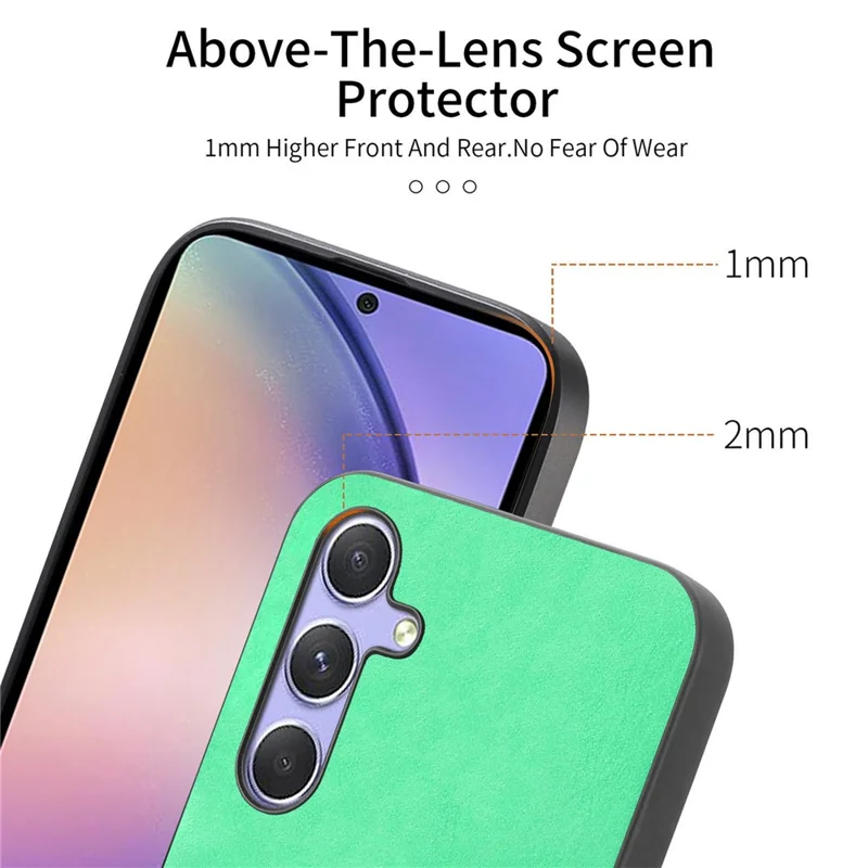 For Samsung Galaxy A54 5G Leather Back Case Magnetic Case Skin-touch Phone Cover - Blue