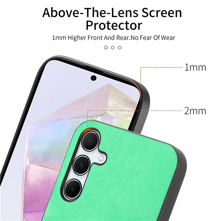 Para Samsung Galaxy A35 5G Leather Back Case Compatible con MagSafe Skin-Touch Phone Cover - Verde