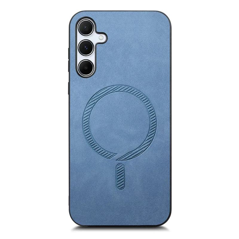 For Samsung Galaxy A35 5G Leather Back Magnetic Case Skin-touch Phone Cover - Blue