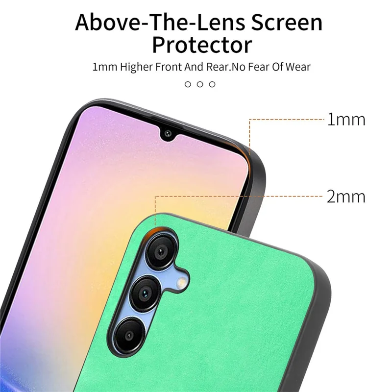 Für Samsung Galaxy A25 5G (Global) (161,0 x 76,5 x 8,3 mm) Leder-Rückseite Kompatibel mit MagSafe Hülle mit Haptik-Oberfläche - Grün