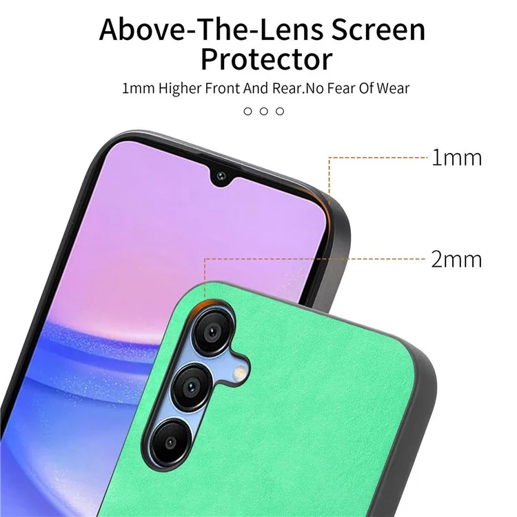 Pour Samsung Galaxy A15 4G / A15 5G Étui en cuir pour le dos Compatible avec MagSafe Housse de téléphone à toucher de peau - Vert