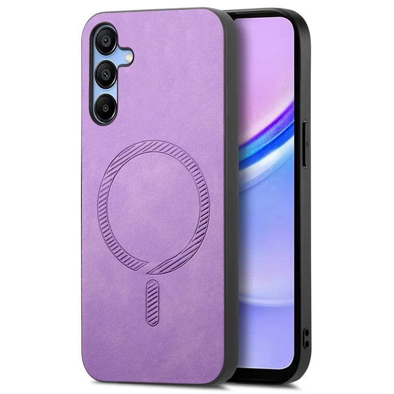 For Samsung Galaxy A15 4G / A15 5G Leather Back Case Magnetic Case Skin-touch Phone Cover - Purple