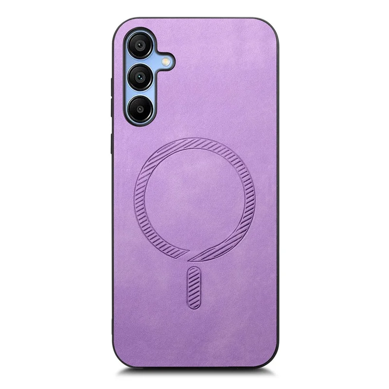 For Samsung Galaxy A15 4G / A15 5G Leather Back Case Magnetic Case Skin-touch Phone Cover - Purple