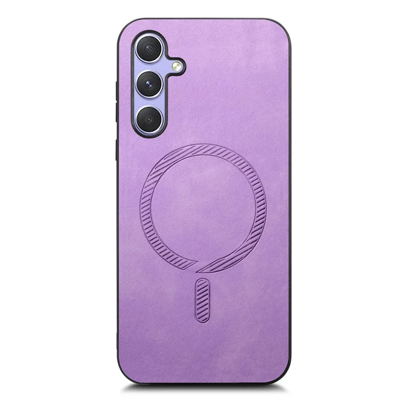 For Samsung Galaxy A14 5G  /  A14 4G Leather Back Magnetic Case Skin-touch Phone Cover - Purple