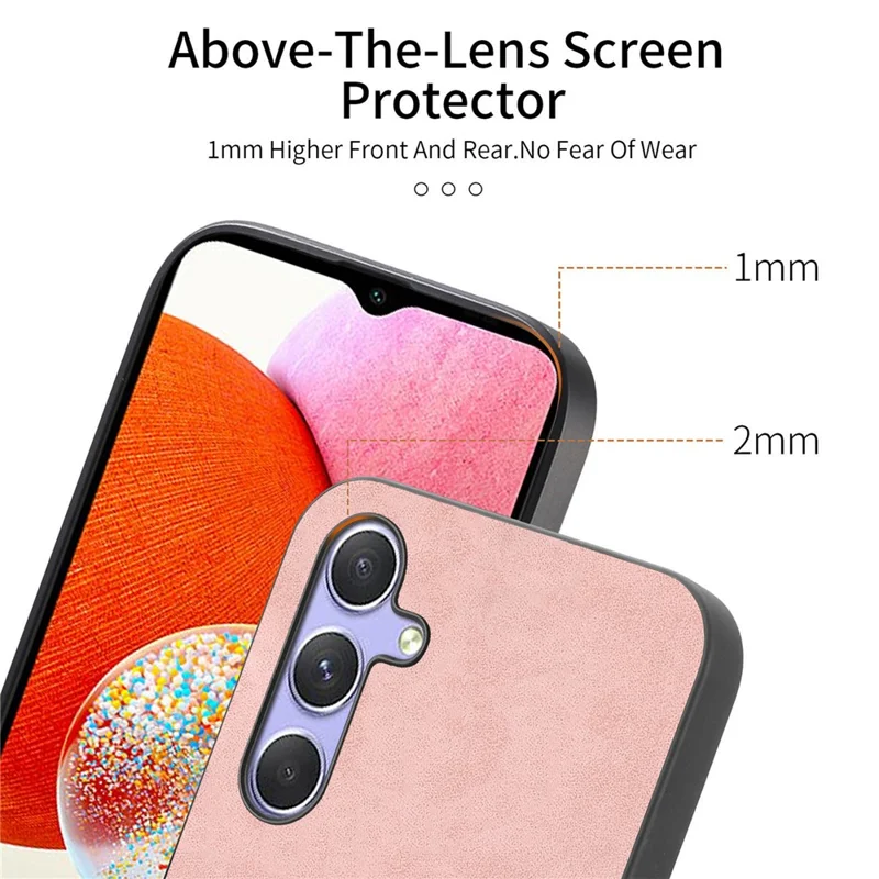 For Samsung Galaxy A14 5G  /  A14 4G Leather Back Magnetic Case Skin-touch Phone Cover - Pink