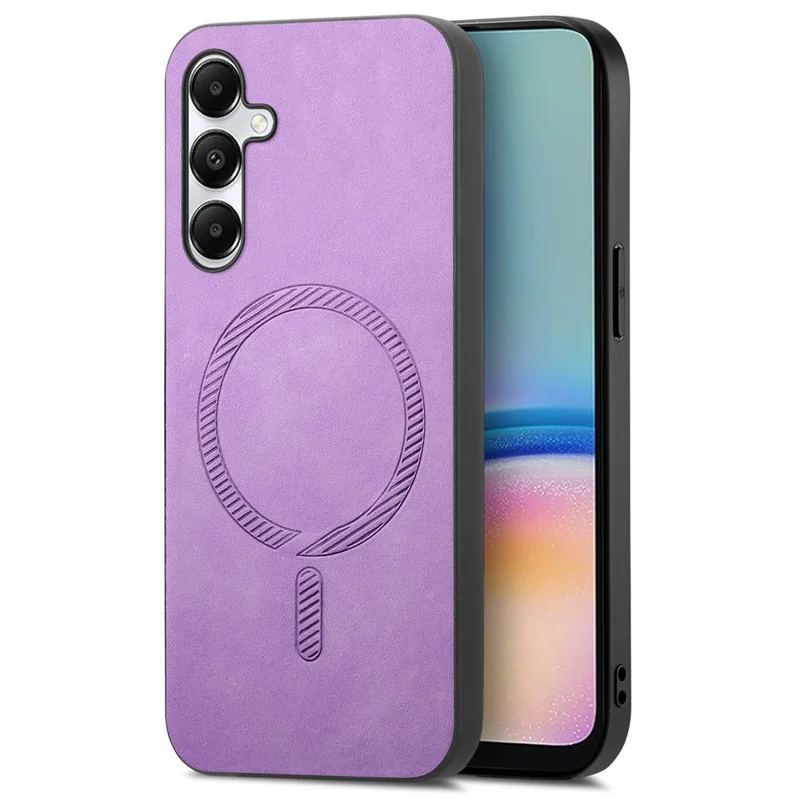 Pour Samsung Galaxy A05s 4G Étui de protection arrière en cuir compatible avec MagSafe Housse de téléphone touch skin - Violet