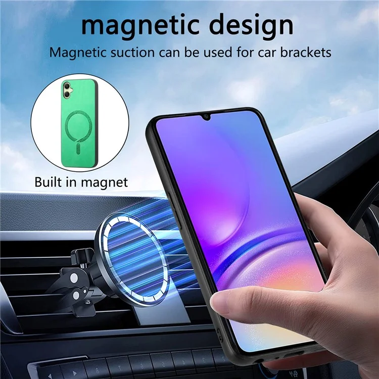 Per Samsung Galaxy A05 4G Custodia in pelle posteriore compatibile con MagSafe Custodia Touch Skin Phone - Verde