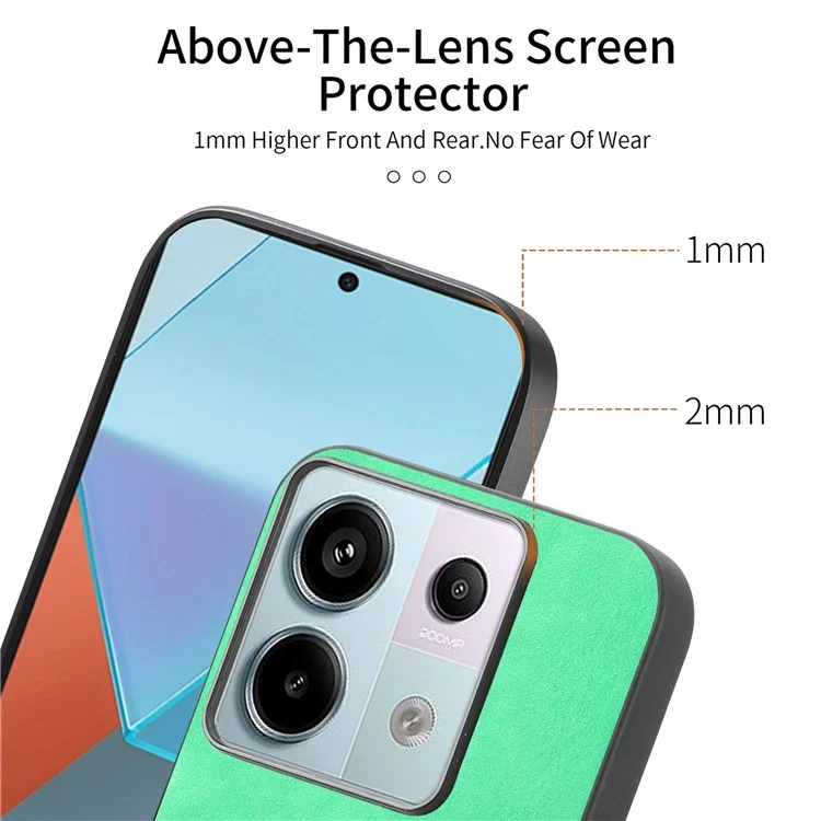 B1 For Xiaomi Poco X6 5G / Redmi Note 13 Pro 5G Leather Back Case Compatible with MagSafe Skin-Touch Phone Cover - Green