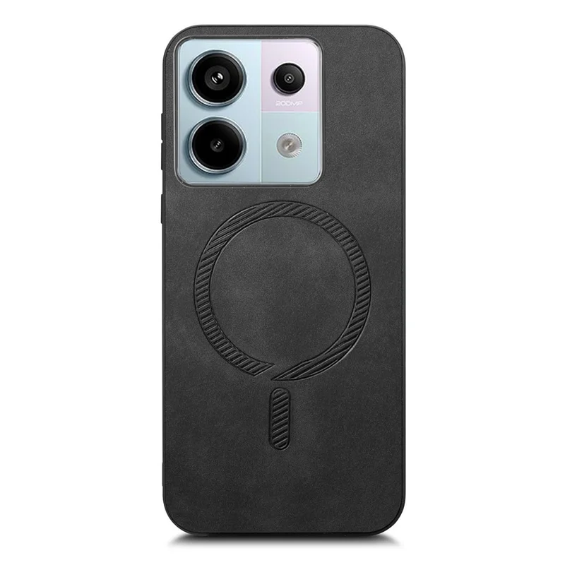 B1 til Xiaomi Poco X6 5G / Redmi Note 13 Pro 5G Læderbagside Case Kompatibel med MagSafe Hud-berøringsdæksel - Sort