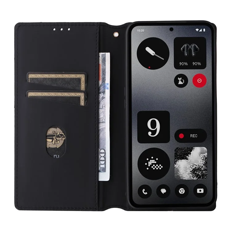 Чехол для телефона For Nothing CMF Phone 1 Leather Case Rhombus Imprint Wallet Stand - серебристый