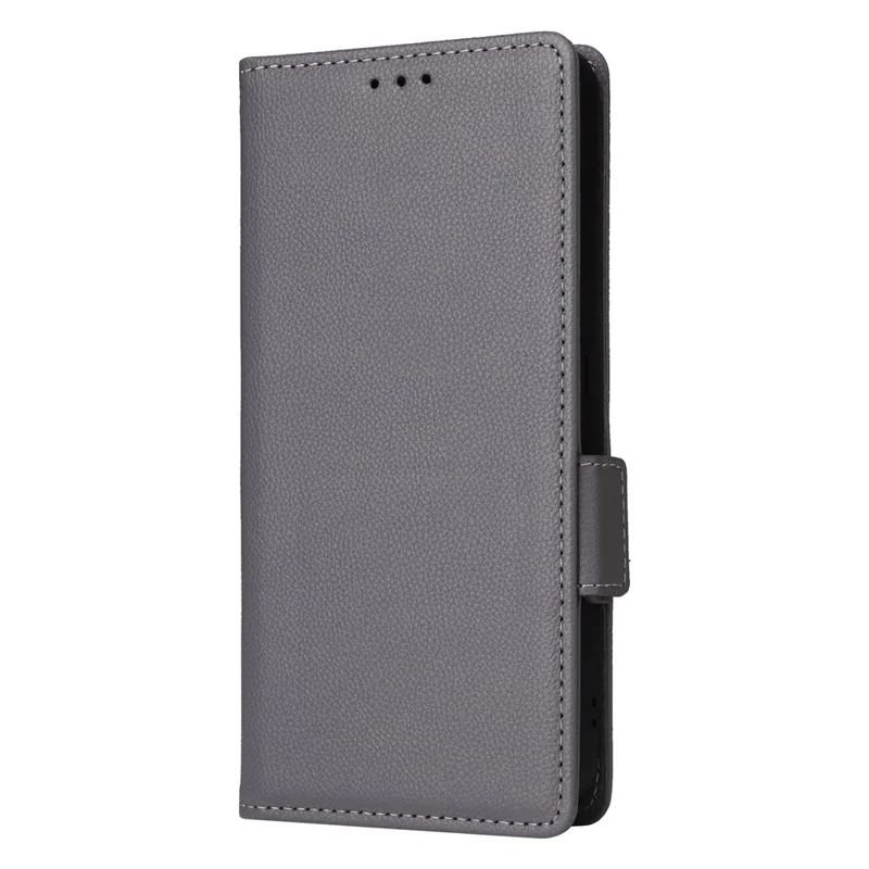For Nothing CMF Phone 1 Case with Wrist Strap Litchi Texture PU Leather Wallet Phone Cover - Grey