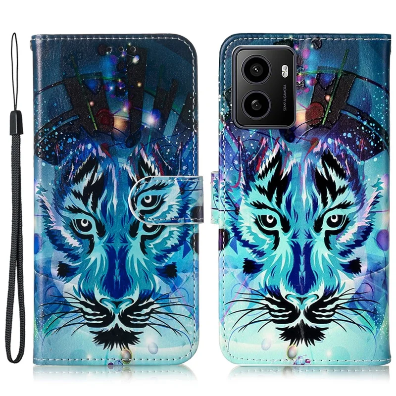For HMD Pulse / Pulse+ Case Pattern Leather Phone Cover with Card Holder - Wolf