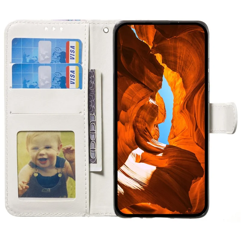 For HMD Pulse / Pulse+ Case Pattern Leather Phone Cover with Card Holder - Flower Elephant