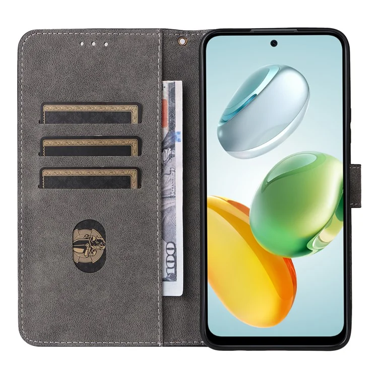 For Honor X7c 4G / 200 Smart 5G / Play 60 Plus 5G / Play 9T Case RFID Blocking Phone Leather Cover with Hand Strap - Black