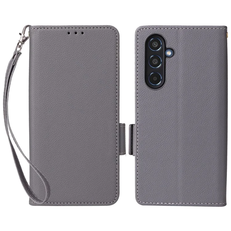 Für Samsung Galaxy M35 5G Case PU-Leder-Brieftasche Stand View Phone Cover - Grau