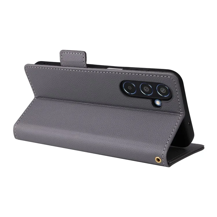 Für Samsung Galaxy M35 5G Case PU-Leder-Brieftasche Stand View Phone Cover - Grau