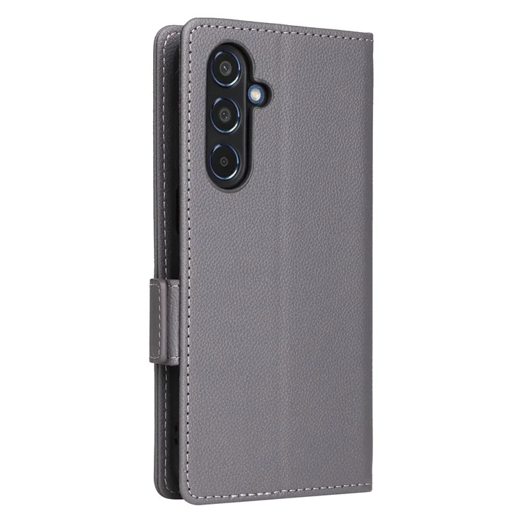 Für Samsung Galaxy M35 5G Case PU-Leder-Brieftasche Stand View Phone Cover - Grau