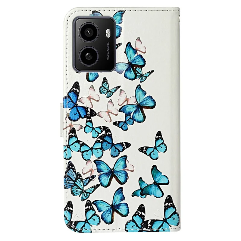 For HMD Pulse / Pulse+ Shockproof Case Pattern PU Leather Flip Phone Cover - Blue Butterfly
