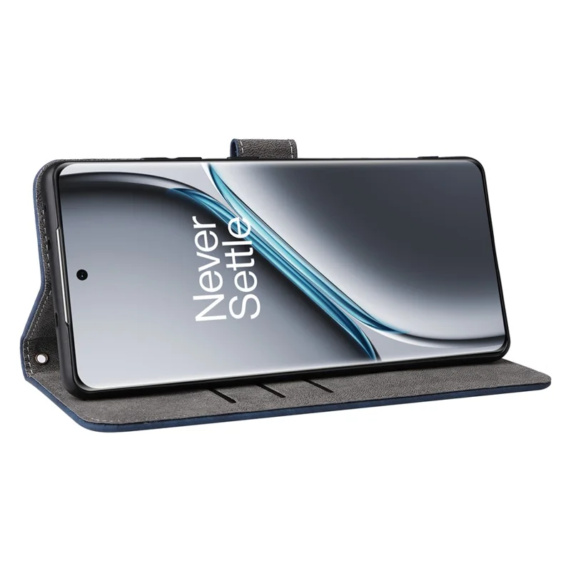For OnePlus Ace 3 Pro 5G Case RFID Blocking Wallet Stand Leather Phone Cover - Blue