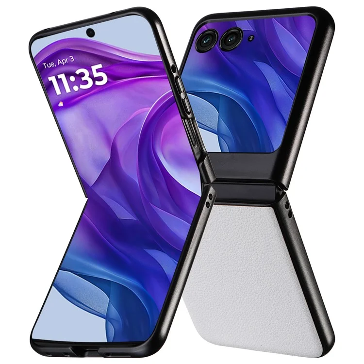 Для Motorola Razr 50 5G Чехол Anti-Drop Litchi Texture PU+Hard PC Phone Cover - Белый