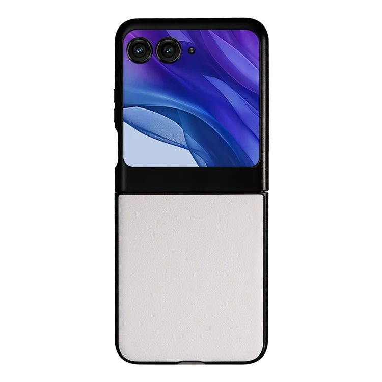 Для Motorola Razr 50 5G Чехол Anti-Drop Litchi Texture PU+Hard PC Phone Cover - Белый