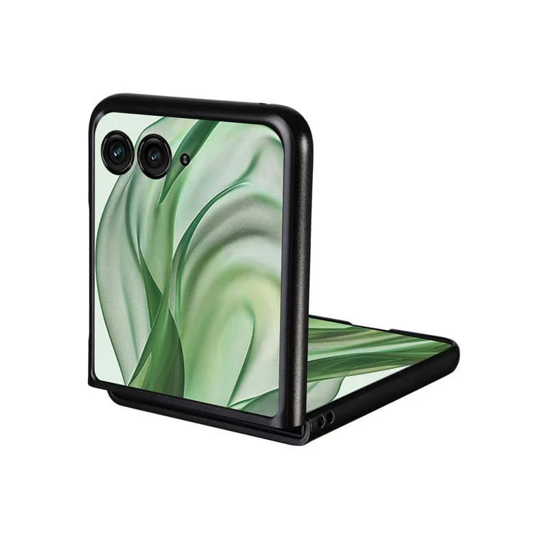 Per Motorola Razr 50 Ultra 5G Case Litchi Texture Leather+Hard PC Phone Cover - Nero
