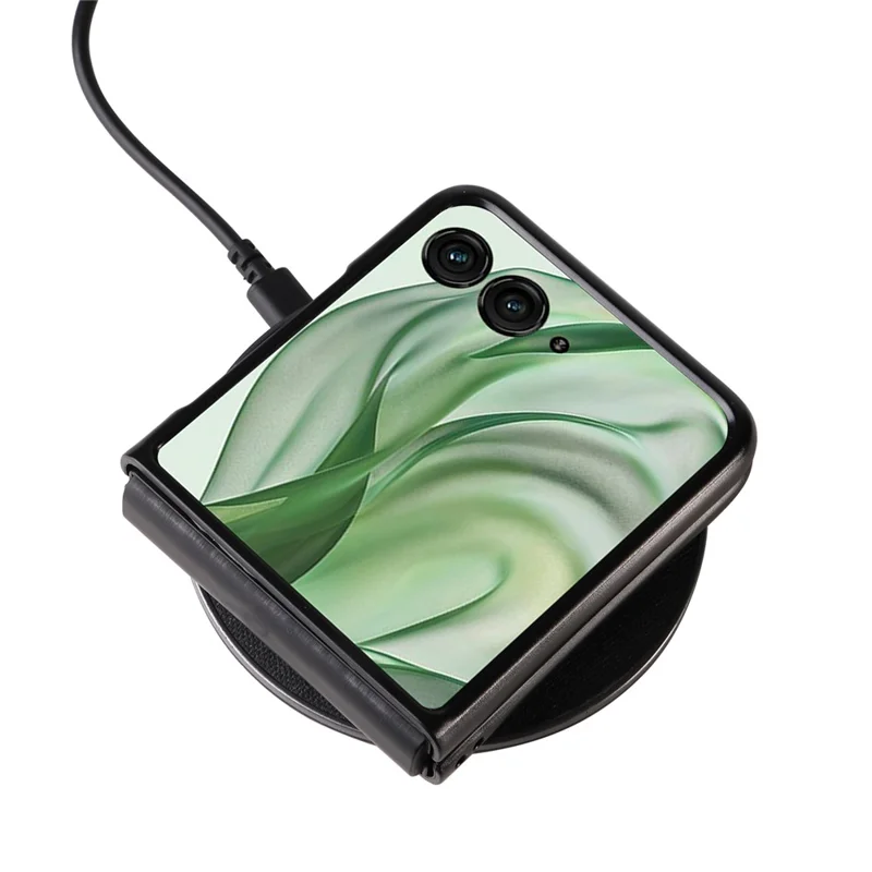Per Motorola Razr 50 Ultra 5G Case Litchi Texture Leather+Hard PC Phone Cover - Nero